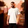Summer Full Back Printed Short-Sleeved Men'S Loose 240G Celebrity Wall T-Shirt Cotton Round Neck Casual Fitness Sports Short-Sleeved Men