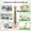 Natural Silvervine Dental Sticks with Hemp Rope Natural Wood Cat Chew Sticks Interactive Stress Release Bite Rope Toy for Cats
