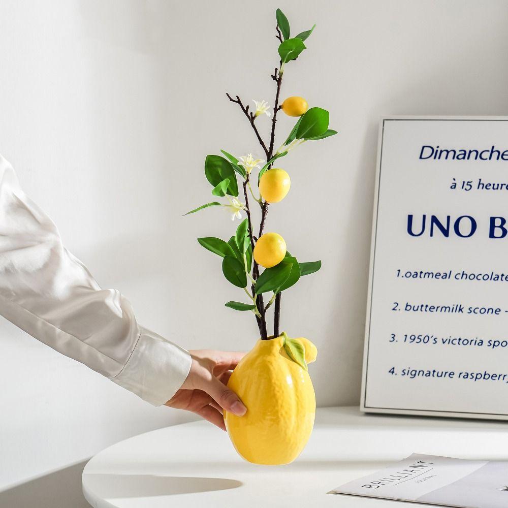 Suport ceramic hidroponic pentru flori Ghiveci drăguț pentru flori Vas lămâie rodie Sufragerie