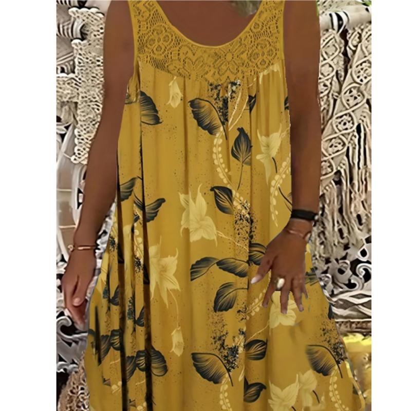 Rochie de noapte fără mâneci și imprimeu Patchwork din dantelă, rochie supradimensionată, rochie de vară, casual, vrac, cămașă de noapte feminină