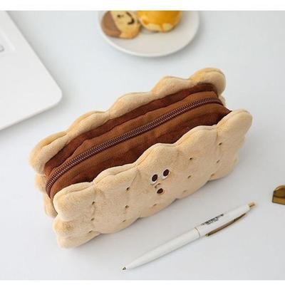 Girl Plush Sandwich Style High Capacity Stationery Bag Pencil Case Pen Storage Student Supplies