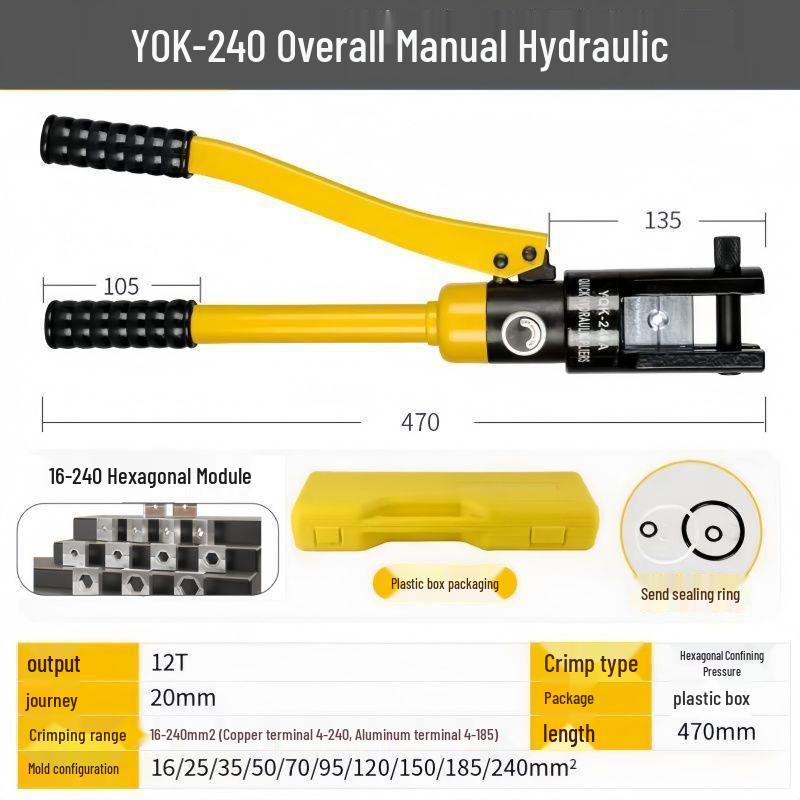 Manual Hydraulic Crimping Tool YQK Series for Copper and Aluminum Lugs
