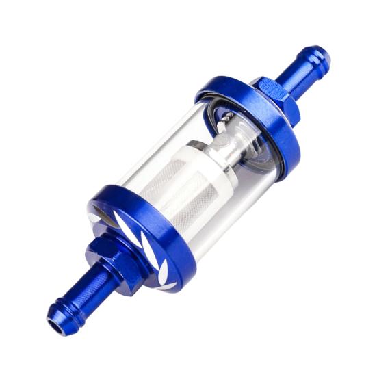 Synligt Genomskinligt Bränslefilter i Glas med Förtjockad 5/16-tums Bränsleslang Och Slangklämmor Universellt Oljefilterkit för Motorcyklar Gräsklippare Småmotorer