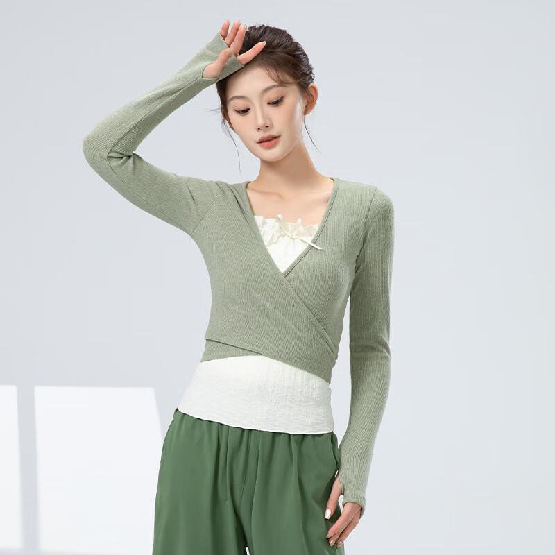 WEZHO Slim-fit Knitted Long-sleeve Dance Top