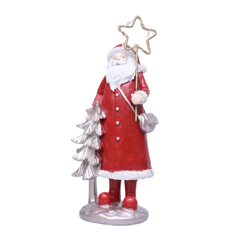 Christmas Figurine Figure Decors Resin Santa Clauses Statue Christmas Decorative Figurines Centerpieces for Holiday
