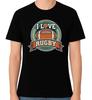 I Love Rugby Unisex Graphic T-Shirt Sports Fan Game Day Tee