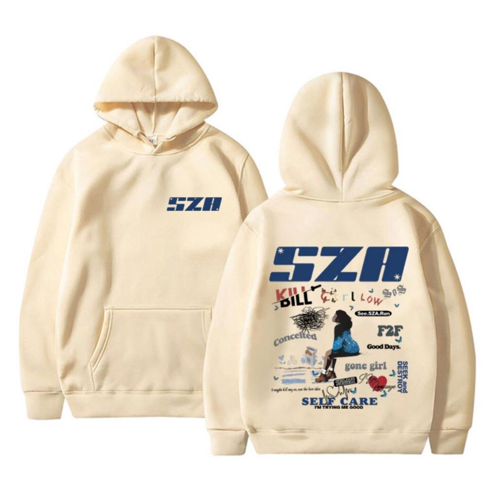 

Sza- Men s Hooded Graphic Sweatshirt Casual retro streetwear fashionable and popular music Hoodie for men S