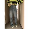 FiveFive Cute Jeans Women High Waist Straight Baggy Pants Streetwear Harajuku Vintage Casual Female Denim Trouser Korean Style