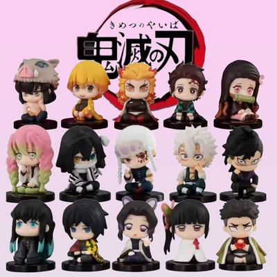 Іграшка-фігурка з аніме "Вбивця демонів" - Kimetsu No Yaiba Q Версія - Сидячий Танджіро Незуко Іноске Зеніцу PVD Модель Фігурки Лялька Подарунок