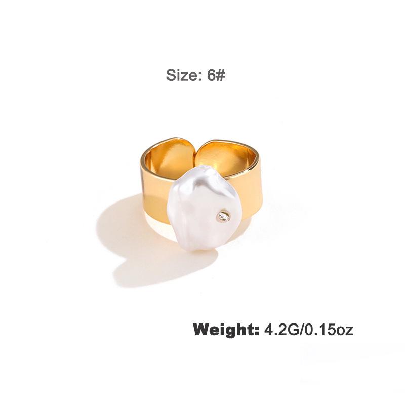 

Kenjie 2024 Регулируемое кольцо с барочным жемчугом и бриллиантами для женщин, в европейском и американском стиле.