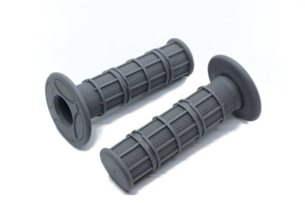 Beatus 8 Colors Retro Handle Grip Bike 0.9 Inches (22.2 Mm) General Purpose Non-Piercing Type Left and Right Set (Gray)