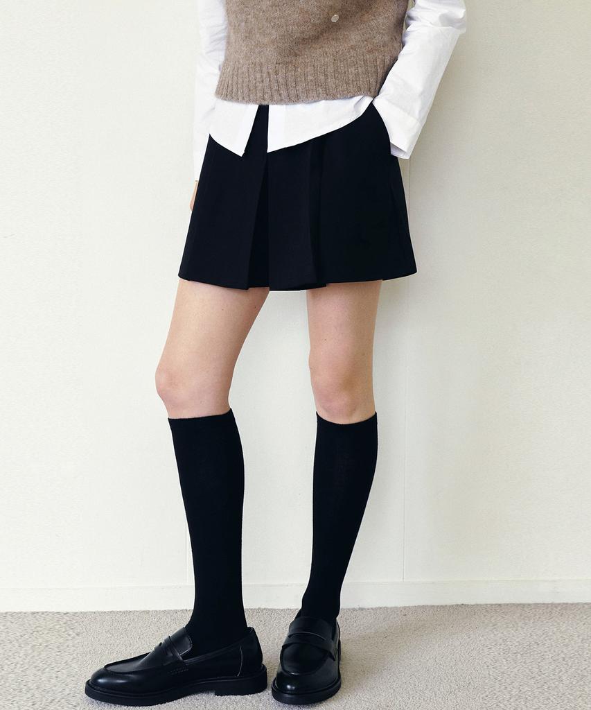Roeil Formal Pleated Skirt Pants - Black