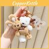 Plush Whimsical Doubleheaded Milk Tea Bear And Bunny Keychain With Colors Cute