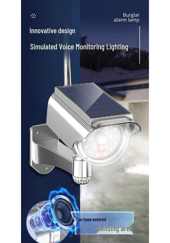 2025 Solar Surveillance Light with Voice Prompt and Auto Sensing for Outdoor Use