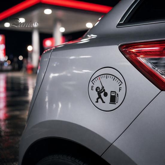 Lustiger Tankdeckel-Aufkleber Lustiger Auto-Tank-Aufkleber, Witziges Deckel-Dekal, Stylischer Selbstklebender Leere-Anzeige-Aufkleber für die meisten Autos, LKWs, SUVs