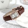Retro Style Temperament Small Square Watch Niche High Sense Student Watch Women'S Belt Quartz Watch