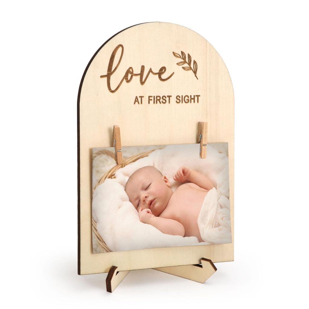Wooden Milestone Baby Keepsake Cards - Newborn Photo Props