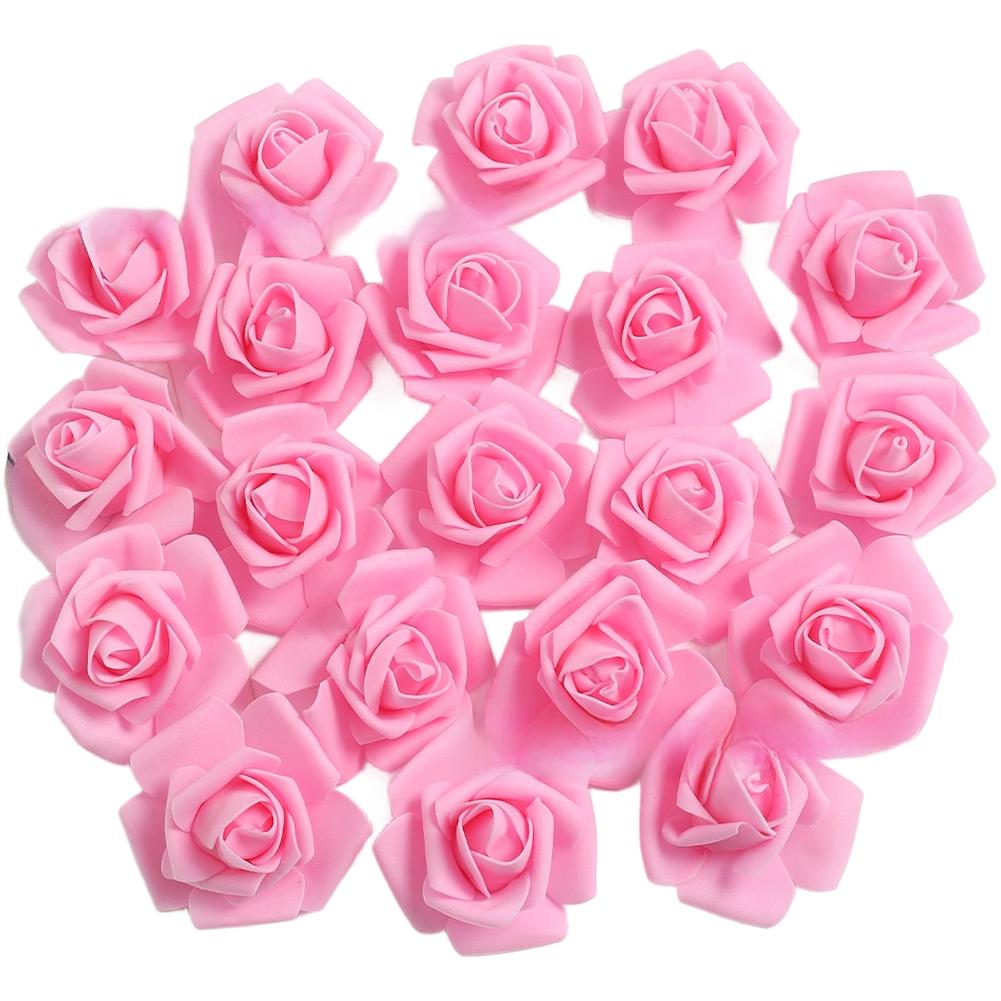 20 Pcs 7cm Foam Rose Head Artificial Flowers For Wedding Party Home Decor DIY Crafts Simulated Rose Accessories