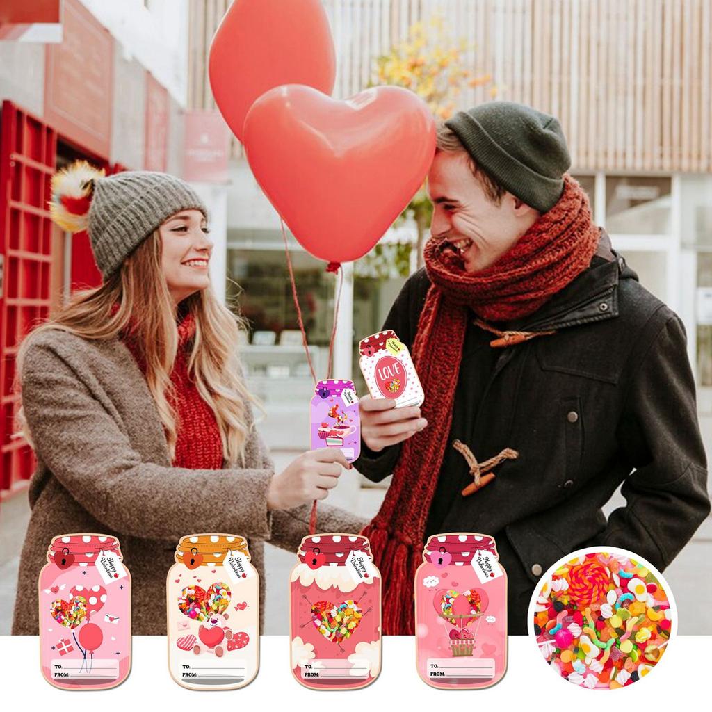 Candy Cards With Drifting Bottle Shaped Cards For Valentine's Day Party Gift Exchange Gift Decoration