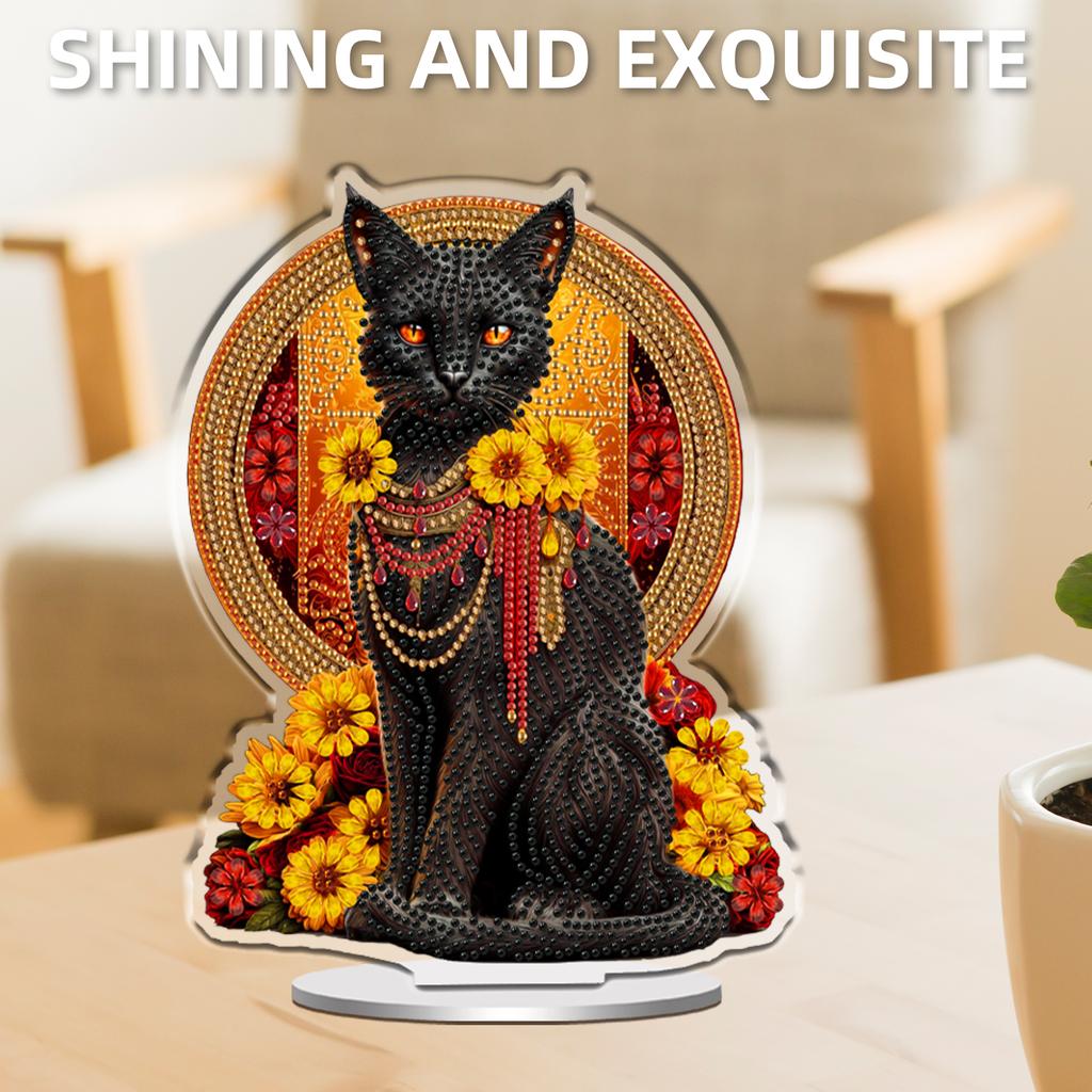 2D/Flat DIY Acrylic Table Top Diamond Painting Ornament Kits Diamond Painting Desktop Decorations for Home Office Desktop Decor
