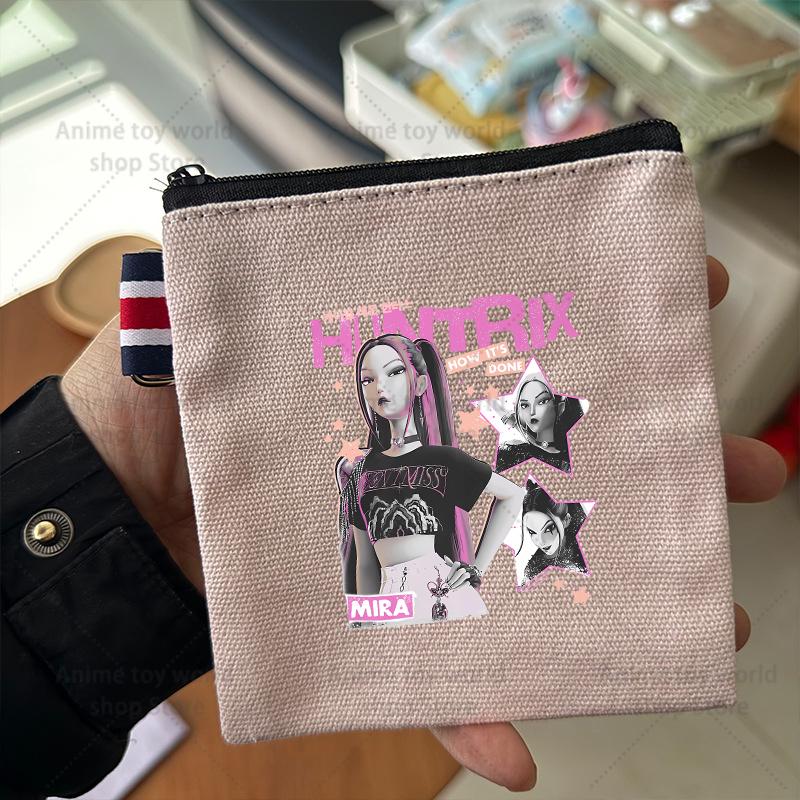 KPop Demon Hunters Makeup Bag Women Cute Anime Canvas Multicolored Pencil Case Zipper Hand-carried Finishing Storage Bags Gift