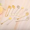 uxcell Leaf Brooch Pins, 85mm Metal Tray Stick Lapel Pins with Long Needle Clips for Women and Men, Badges, Scarves, Hats, Gold Tone, 20 Pieces