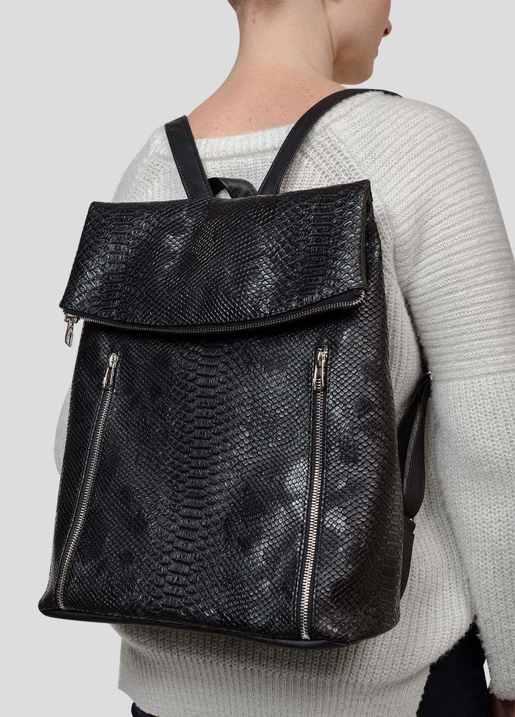 

Жіночий рюкзак Sambag Rene LZS принт крокодила (27103070) 37*31*14 чорний