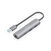 Station d'accueil USB 3.0 vers Ethernet - AISENS - USB-A à Ethernet Gigabit - HUB 1 x USB-C + 2 x USB-A - 15 cm - Gris