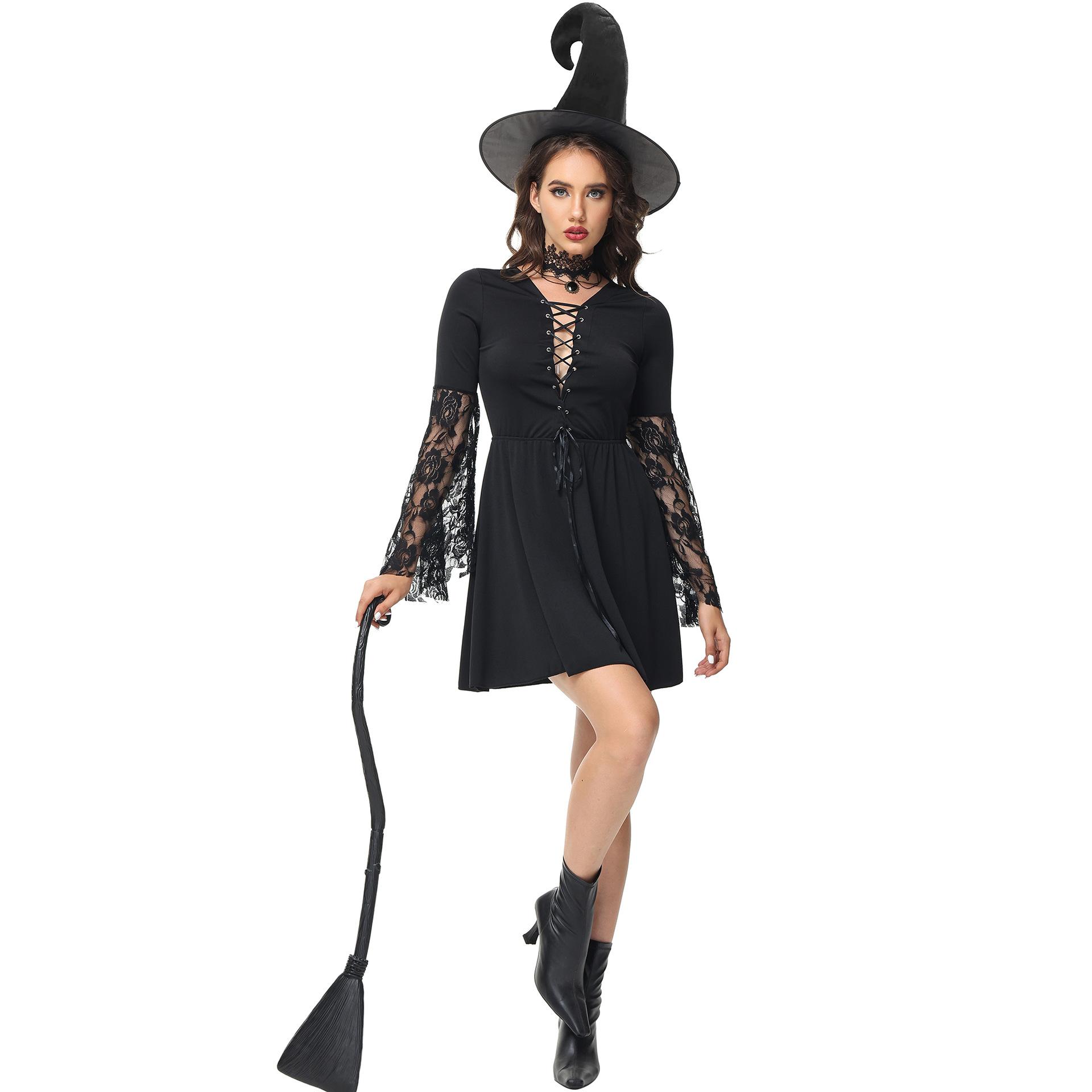 

- Gothic witch costume Halloween costume cosplay cos witch punk wizard wizard costume S чорний