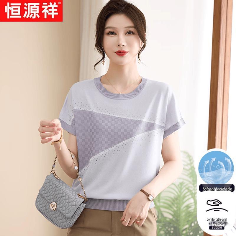 Hengyuanxiang Women s Color-Block Summer Blouse 115