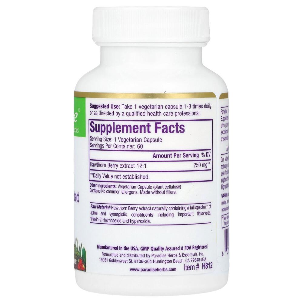 Paradise Herbs Hawthorn Berry Vegetarian Capsules 60 Tablets