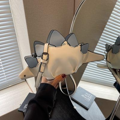 1 Stück Damen Kontrastfarbe PU Umhängetasche Persönlichkeit Mode Geformt Dinosaurier Damen Tasche Geeignet für Handy Geldbörse Kartenhalter