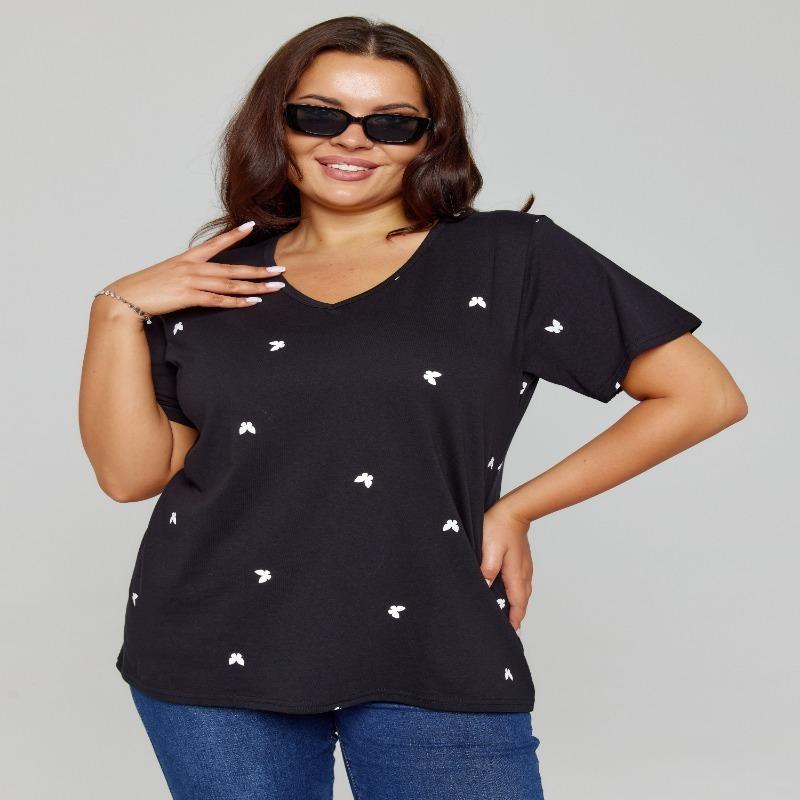 

Летняя женская футболка с круглым вырезом и короткими рукавами с модной 3D-печатью 8XL