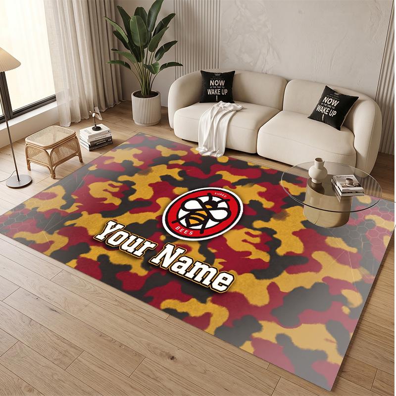 Personalized Crystal Velvet Carpet Brentford Football Pattern Non Slip Floor Rug