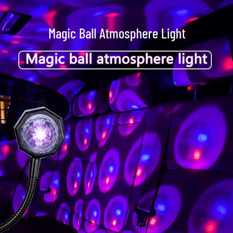 Seven-Color Voice-Activated LED Car Projector & Mobile Mini Ambient Light