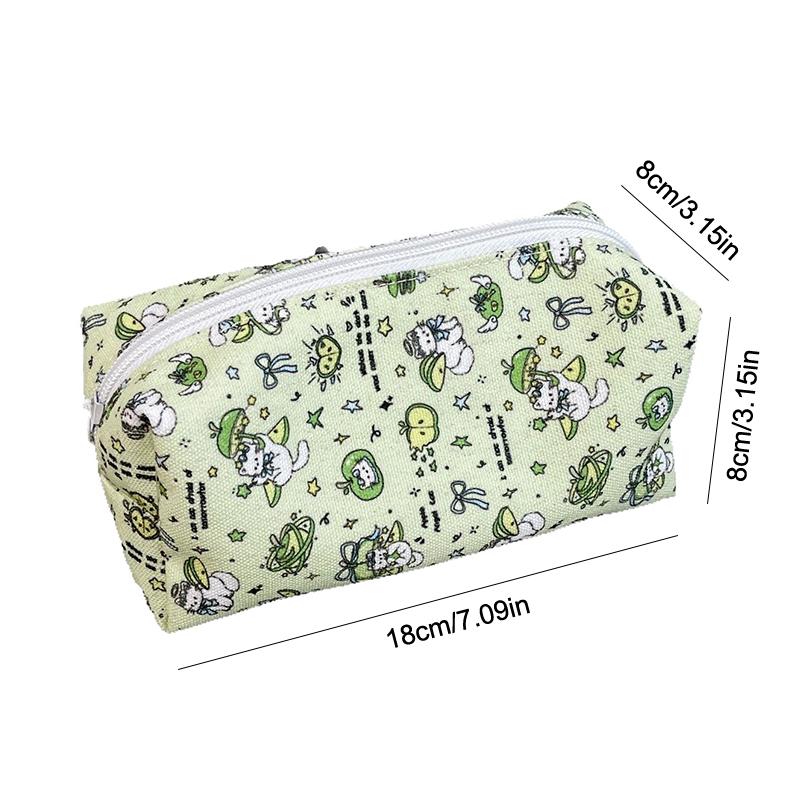 Cartoon Fruit Cat Pencil Bag Large Capacity Pencil Case Ins Style Fresh Cosmetic Bag Student Stationery Storage Pouch