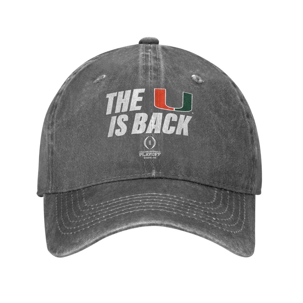 Miami Hurricanes 2025 College Football Playoff The U is Back Sun Baseball Cap  y2k Funny Men Adult Skate Baseball Caps Gift