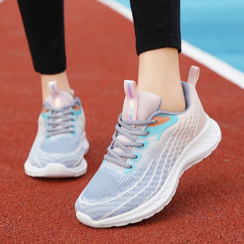 Fashion women's shoes lightweight campus sports running shoes 2025 new flat princess black mesh fitness shoes