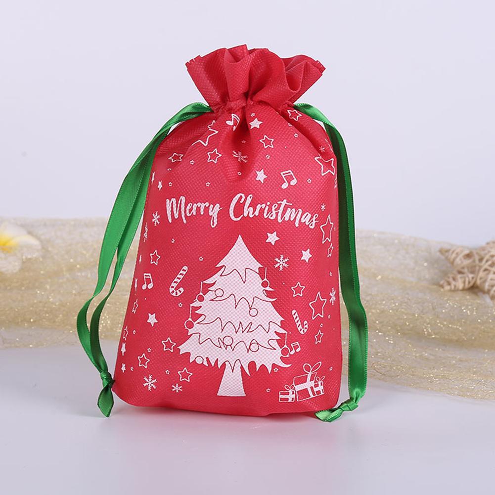 2023 Newest Christmas Santa Sack Children Xmas Gifts Candy Stocking Bag Exquisite Santa Claus Printed Canvas Christmas Candy Bag
