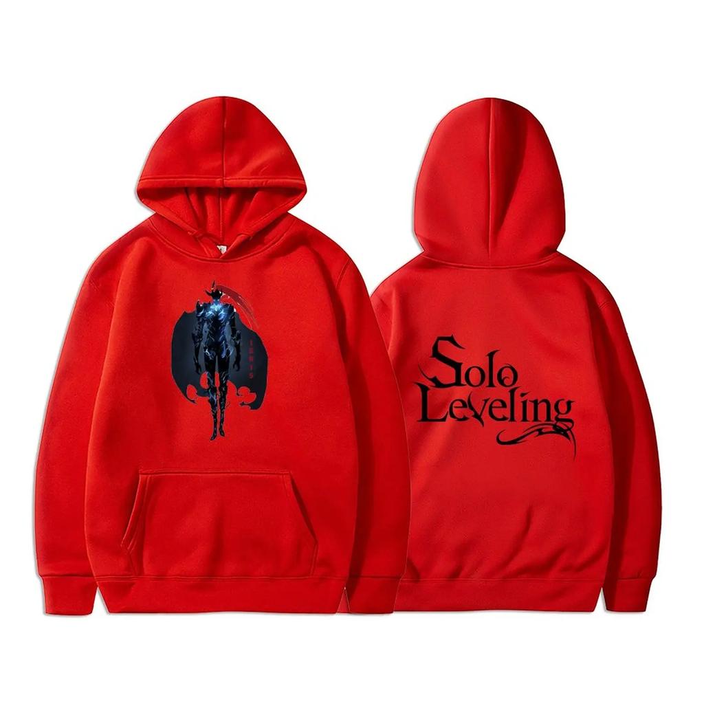 Anime Solo Leveling Sung Jin Woo Graphic Print Autumn Winter Fleece Manga Hoodies Clothes Oversized Streetwear