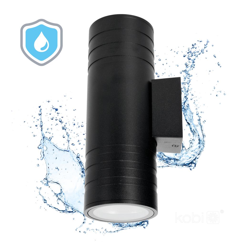 Garden wall lamp 2xGU10 IP54 black