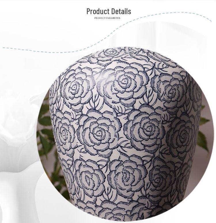Chinese Retro Blue and White Porcelain Vase for Floral Arrangements
