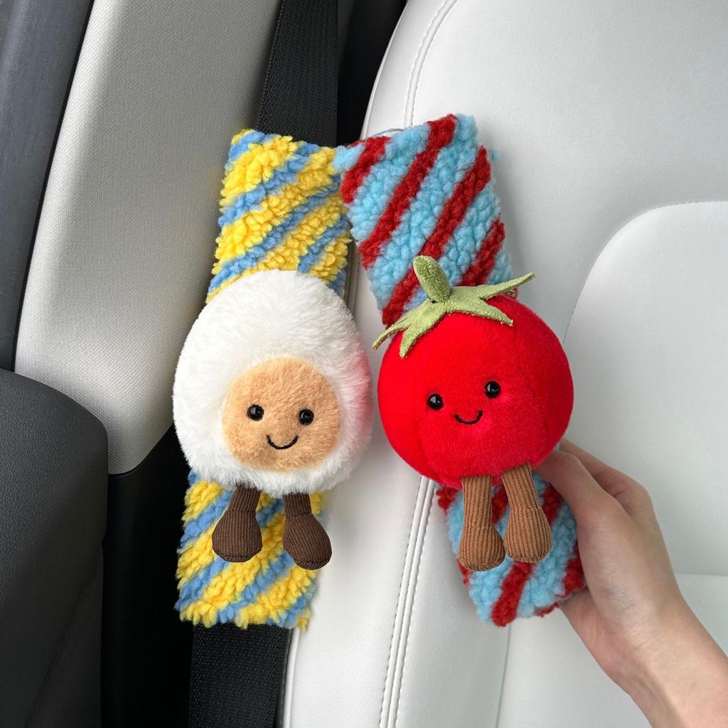 Plush Seat Belt Shoulder Protector Car Decoration Creative Dolls Cute Car Accessories Seatbelt Cover