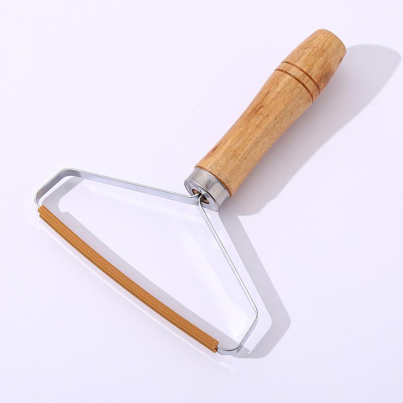 

Double-Sided Wool Coat Hair Remover - Gentle on Clothes, Manual Wood Handle