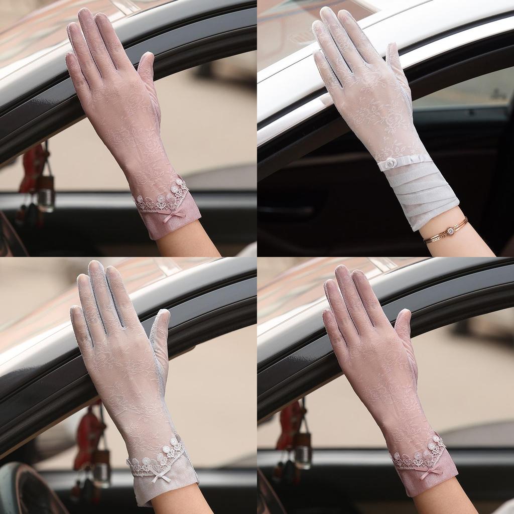 Womens Uv Sun Protection Gloves With Breathable Ice Silk For Driving And Outdoor Activities