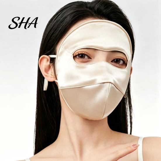 Silk Sun Protection Face Mask Full for Women, Breathable UV Shield Lightweight Running with Adjustable Straps Outdoor Hiking And Summer Sports