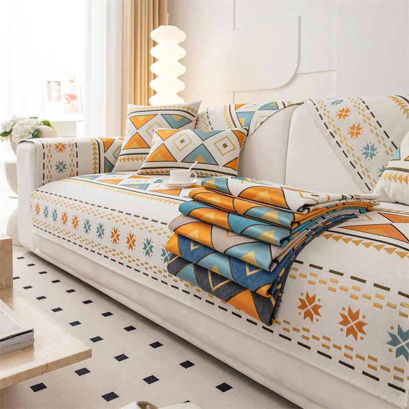 Nordic Chenille Sofa Covers for Living Room Anti-Slip Dustproof Sofa Covers Universal Washable Sofas Towel Furniture Protector
