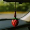 Strawberry Wooden Pendant Phone Chain Mangosteen Car Keyring Cute Sandalwood Keychain  Men