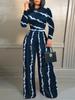 Women's Long-Sleeve Stand Collar Wide-Leg Jumpsuit - New for Fall/Winter 2023