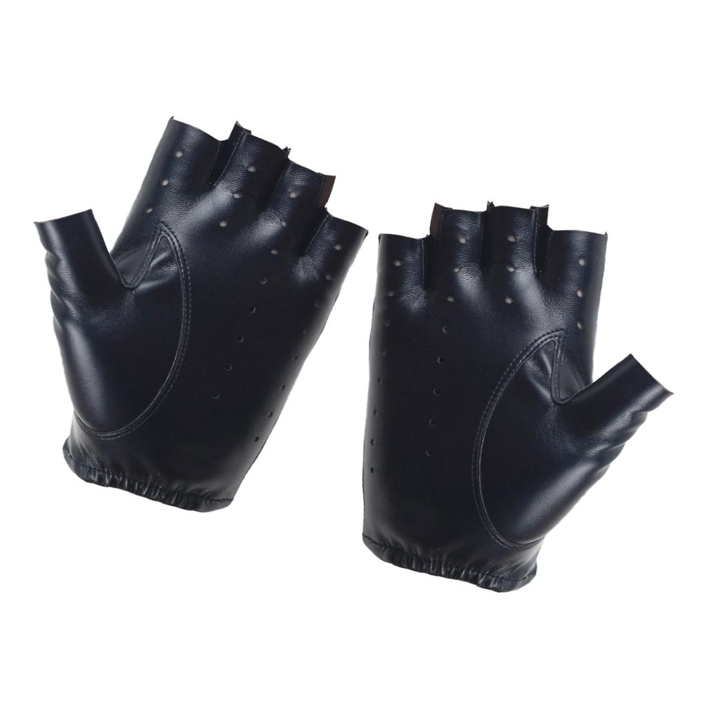 PU Leather Fingerless Driving Gloves for Motorcycle Weightlifting Cycling Driver Men Women Teens Half Finger Gloves